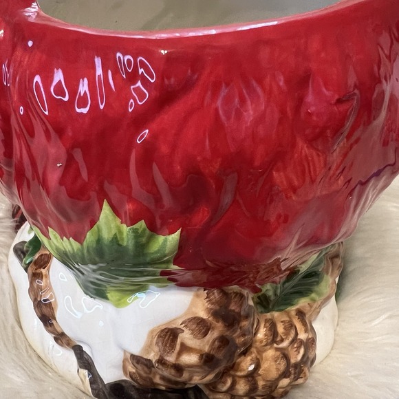 Mercuries Red Cardinal Red Bird Cookie Jar Hand Painted 11" Vintage China - Picture 15 of 16